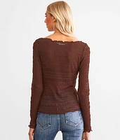 Ruched Mesh Top