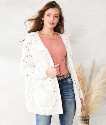 Willow & Root Pointelle Cardigan Sweater