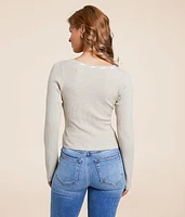 Ribbed Lace-Up Cropped Top