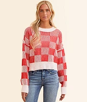 idem ditto Checkered Chenille Sweater