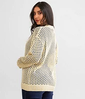 Open Stitch Metallic Sweater