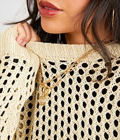 Open Stitch Metallic Sweater