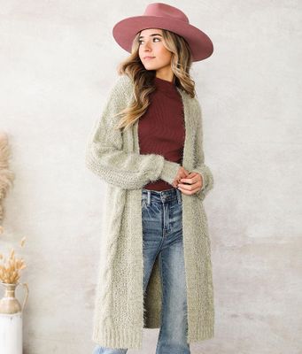 Root Eyelash Duster Cardigan Sweater 