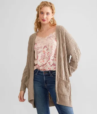Daytrip Chenille Cable Knit Cardigan Sweater