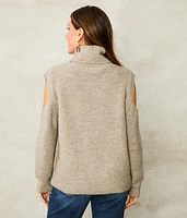 Marled Cold Shoulder Sweater
