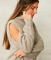 Marled Cold Shoulder Sweater