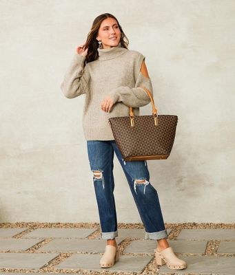 Willow & Root Marled Cold Shoulder Sweater