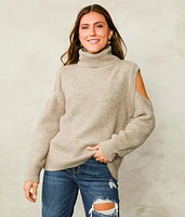Marled Cold Shoulder Sweater