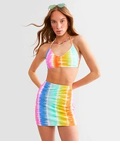 Rainbow Ombre Mini Skirt