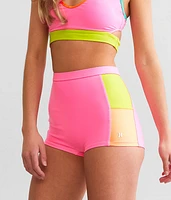 Around The Block Retro Neon Swim Short