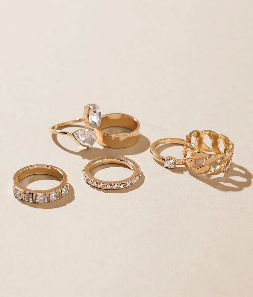 6 Pack Glam Ring Set