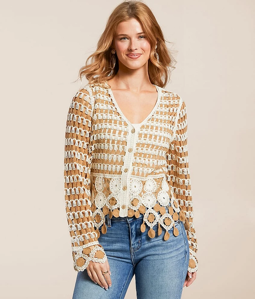 Mixed Stitch Crochet Cardigan