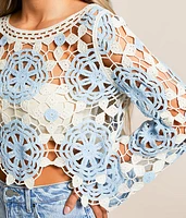 Floral Crochet Sweater