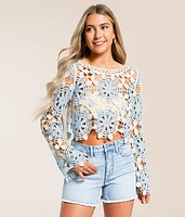 Floral Crochet Sweater