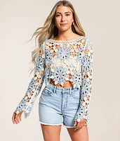Floral Crochet Sweater