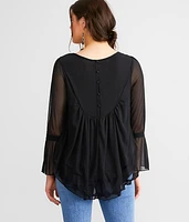 Semi-Sheer Mesh Top