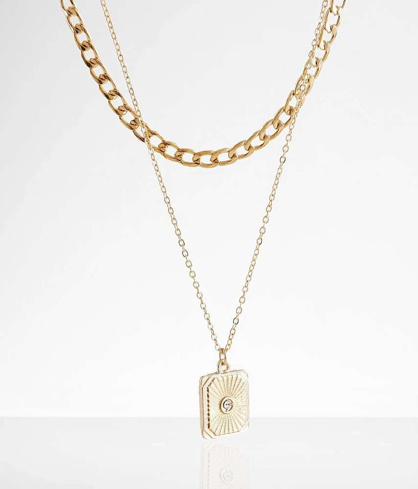 Embossed Pendant Necklace