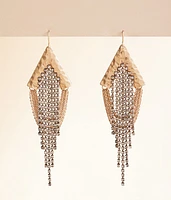 boutique by BKE Rhinestone & Chain Fringe Drop Earring