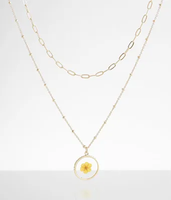 boutique by BKE Pressed Flower Necklace