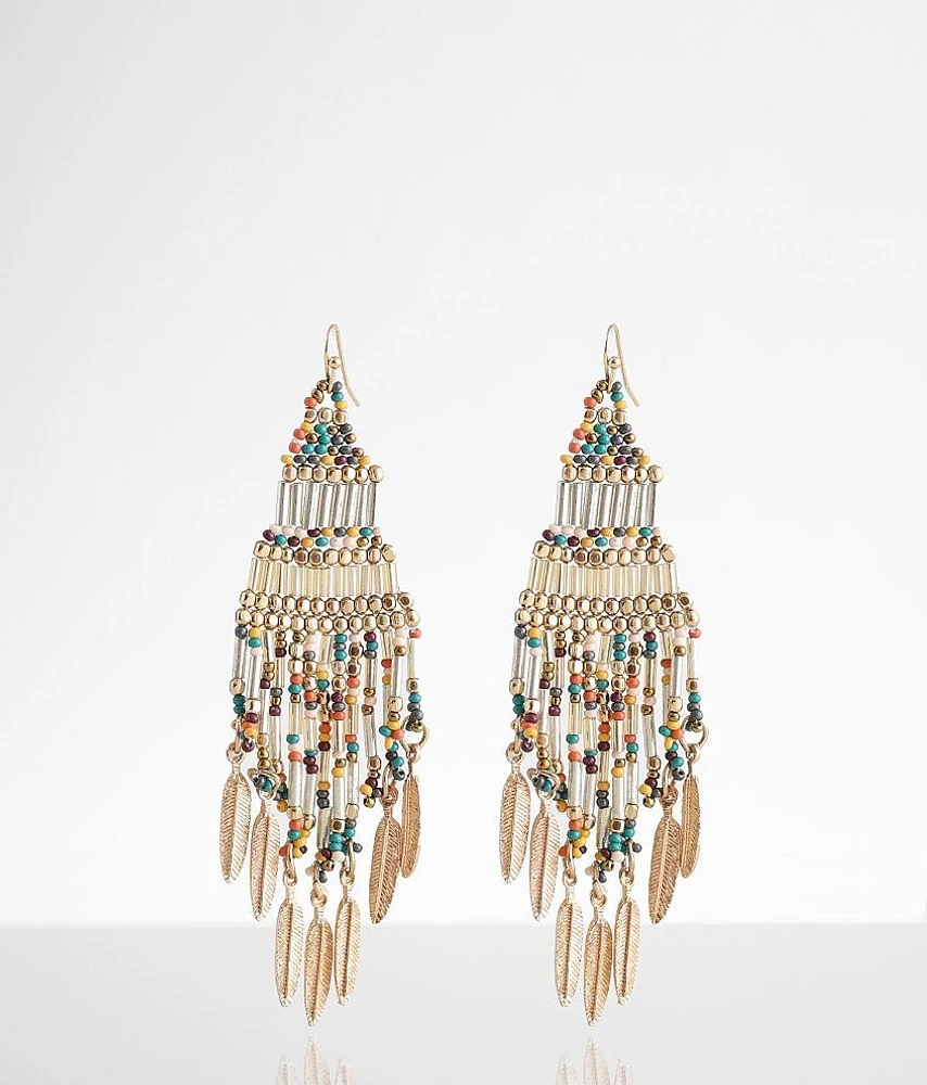 boutique by BKE Beaded Fringe Drop Earring