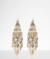 boutique by BKE Beaded Fringe Drop Earring