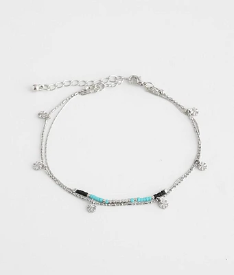 BKE Dainty Flower Charm Ankle Bracelet