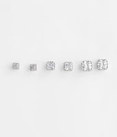 3 Pack Square Earring Set