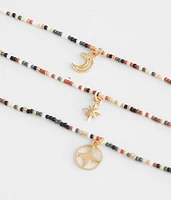 3 Pack Seed Bead Layered Necklace Set