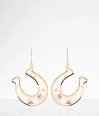 boutique by BKE Horseshoe Pressed Flower Earring