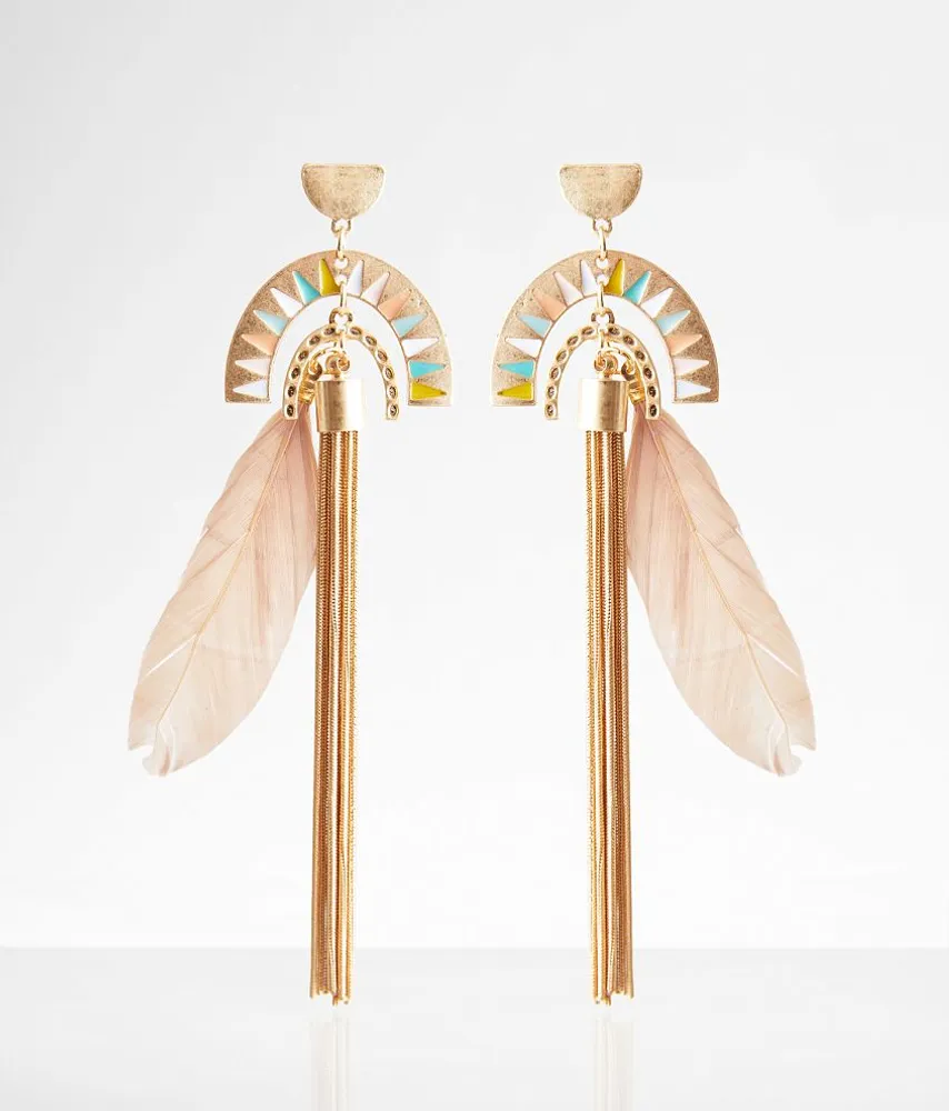 boutique by BKE Feather & Fringe Earring
