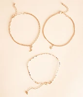 3 Pack Western Ankle Bracelet Set