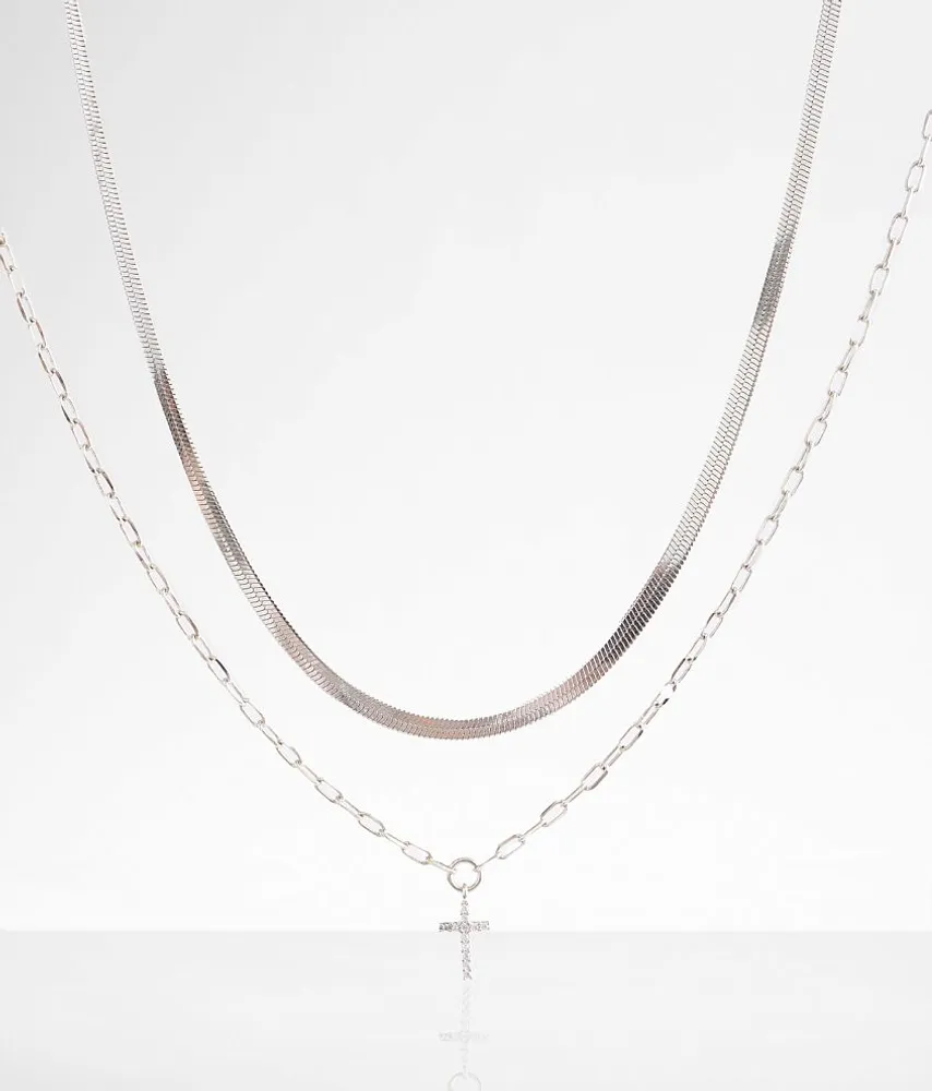 boutique by BKE 2 Pack Cross Necklace Set