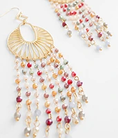 Beaded Fringe Drop Earring
