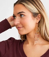 Beaded Fringe Drop Earring