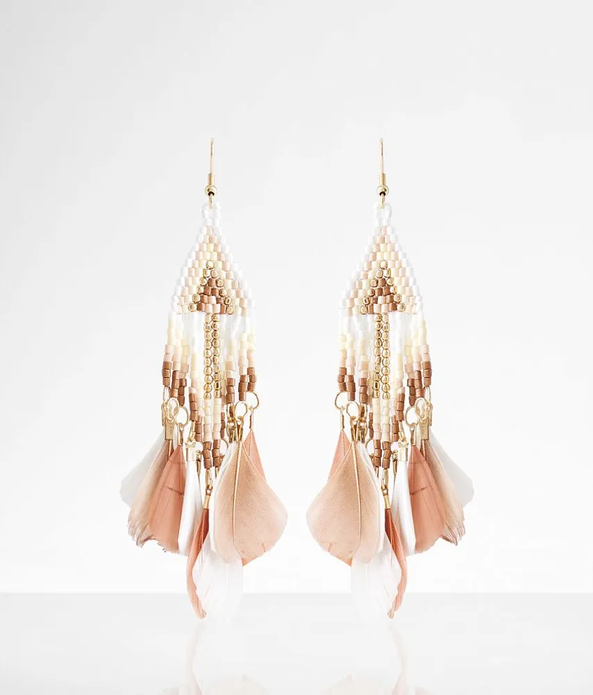 boutique by BKE Feather Drop Earring
