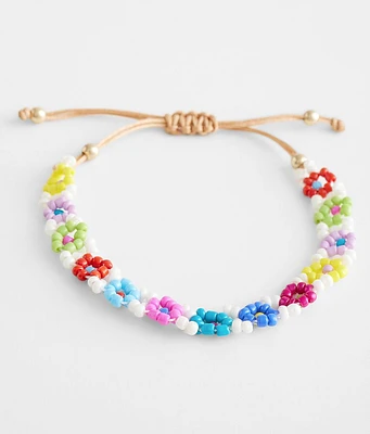 BKE Seed Bead Floral Bracelet