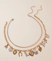 2 Pack Western Charm Necklace Set