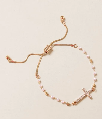 Glitz Cross Slider Bracelet