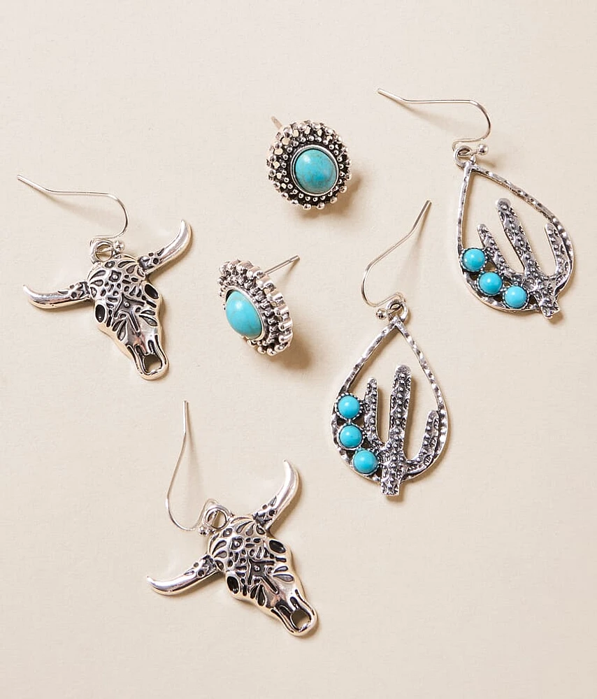 3 Pack Western Earring Set