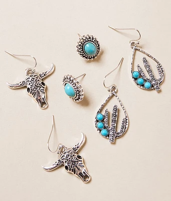 3 Pack Western Earring Set