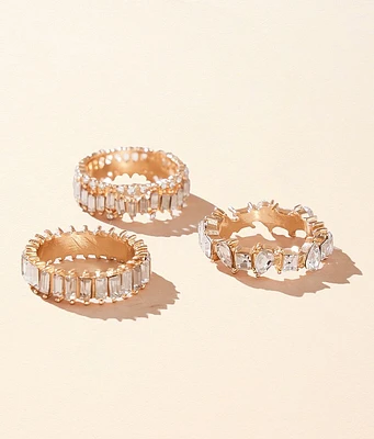 3 Pack Glitz Ring Set