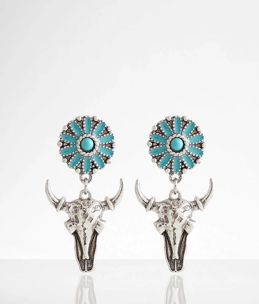 Turquoise Steer Earring