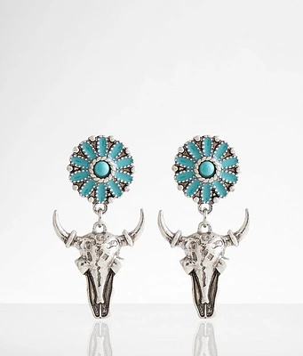 Turquoise Steer Earring