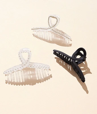 boutique by BKE 3 Pack Glam Hair Claw Clips