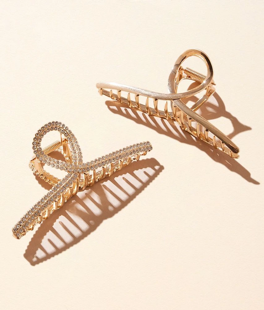 boutique by BKE 2 Pack Glitz Hair Claw Clips