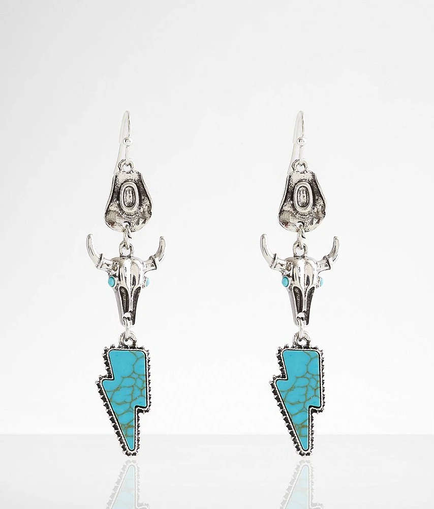 boutique by BKE Turquoise Western Drop Earring