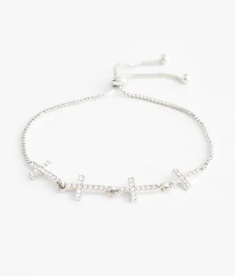 BKE Rhinestone Cross Bracelet