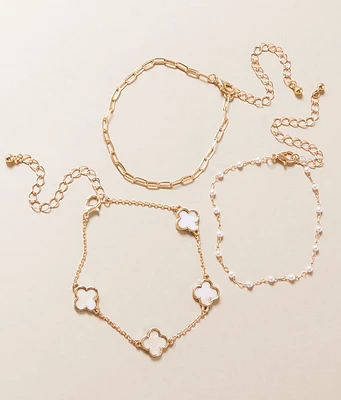 3 Pack Clover Bracelet Set