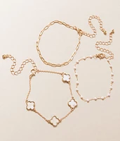 3 Pack Clover Bracelet Set