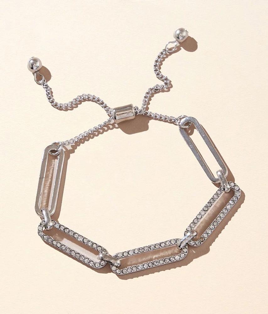 BKE Glitz Paperclip Chain Bracelet